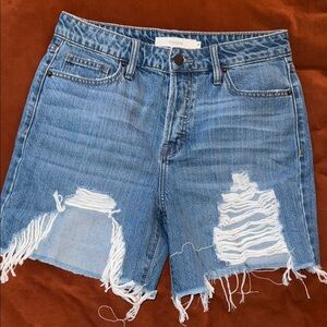Modern Blue Distressed Jean Shorts